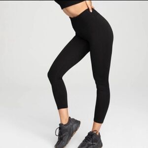 Good American ribbed leggings black size 1/2 US Small meduim NWT